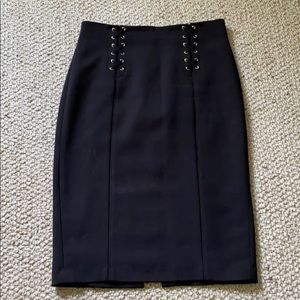 White House Black Market Gold Embellished Skirt